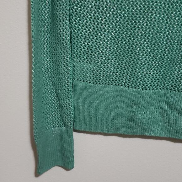 BCBGMAXAZRIA Mesh Turquoise Sweater - Picture 4 of 6